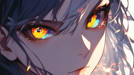 Manga character with intense expression and distinct eye color