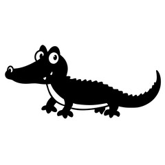 Alligator cartoon vector silhouette