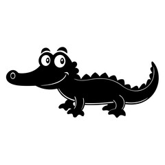 Alligator cartoon vector silhouette