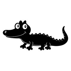 Crocodile cartoon vector silhouette