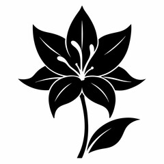Lily Serenity black silhouette vector