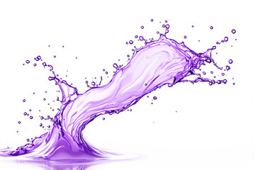 Obraz premium Purple splash of liquid on a white background.