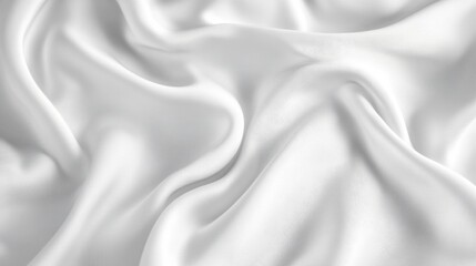 Obraz premium Draped White Silk Fabric, Elegant Texture Background