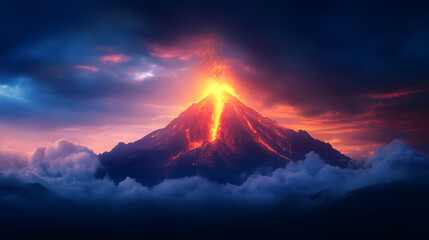 Exploring the intersection of volcanoes and religious beliefs, this image highlights the profound cultural significance of volcanic eruptions in various belief systems. It showcases how natural phenom