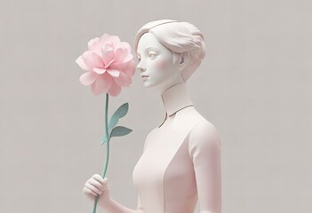 Victorian inventor statue on a white background.