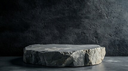 stone podium on a dark background Mock up