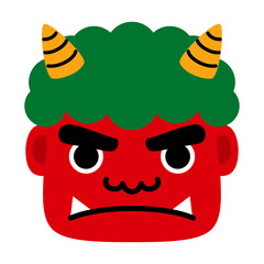 かわいい赤鬼のイラスト