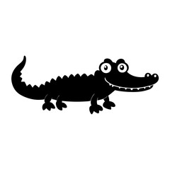 Crocodile cartoon vector silhouette
