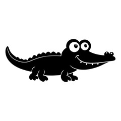 Crocodile cartoon vector silhouette