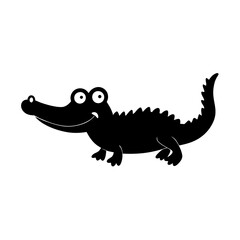 Crocodile cartoon vector silhouette