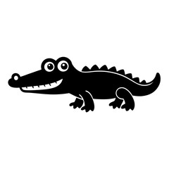 Crocodile cartoon vector silhouette