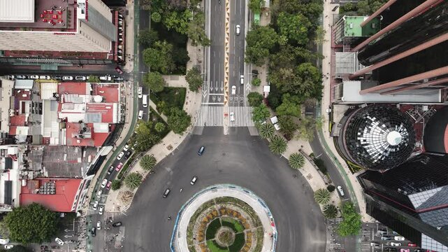 Bird's eye view of Paseo de la Reforma in Mexico City