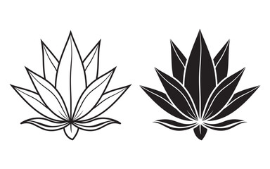 Agave plant line art silhouette vector icon illustration