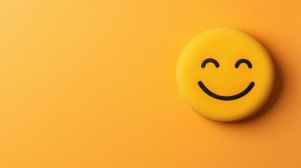 Cheerful yellow smiley face on a plain yellow background, evoking a sense of positivity and minimalism