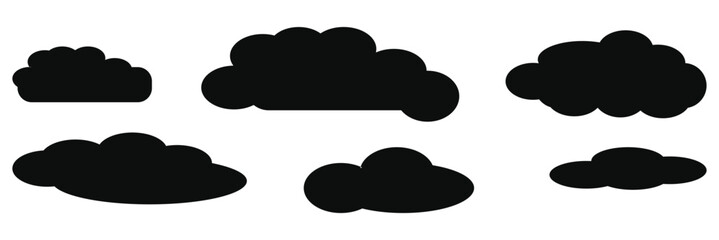 set of black cloud icon

