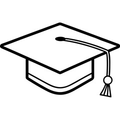 Graduation Cap Line Art Vector Design