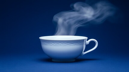 A cup of tea with steam coming out of it