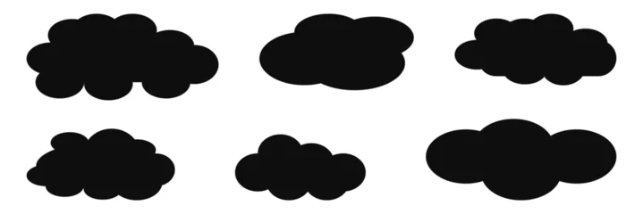 Fotobehang Naadloze wolken Set of cartoon cloud in a flat design. White cloud collection  © RadiantForms