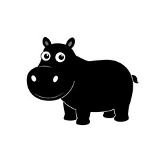 Hippopotamus cartoon vector silhouette