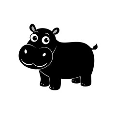 Hippopotamus cartoon vector silhouette