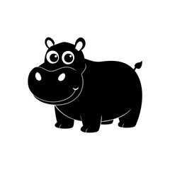 Hippopotamus cartoon vector silhouette