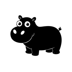 Hippopotamus cartoon vector silhouette