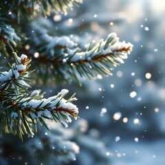 christmas tree with snow
