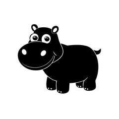Hippopotamus cartoon vector silhouette