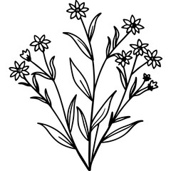 Wildflower Vibes line art art vector