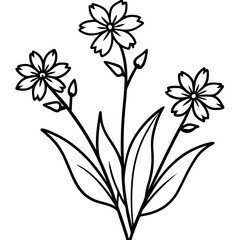 Wildflower Vibes line art art vector