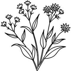 Wildflower Vibes line art art vector