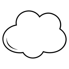 Simple Line Drawing of a Fluffy White Cloud Shape