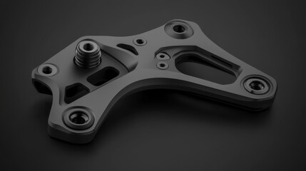 Fototapeta premium Close-up of a black metal bike part with intricate details, showcasing its engineering and design.