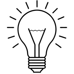 Lightbulb Idea Line Art Vector Design