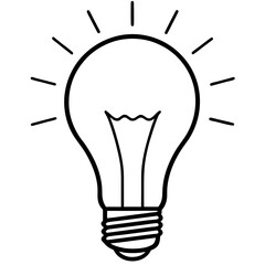 Lightbulb Idea Line Art Vector Design