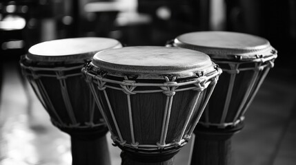 Obraz premium Drums on Wooden Floor