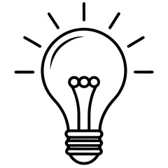 Lightbulb Idea Line Art Vector Design