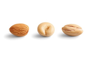 A group of nuts with one green and one green in it