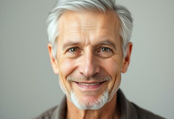Obraz premium Portrait of a senior man with a gentle smile
