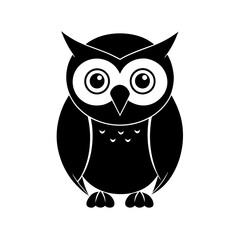 Owl cartoon vector silhouette