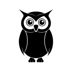 Owl cartoon vector silhouette