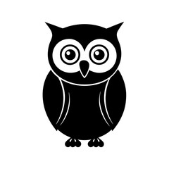 Owl cartoon vector silhouette