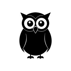 Owl cartoon vector silhouette