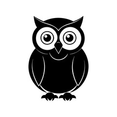 Owl cartoon vector silhouette
