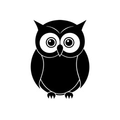 Owl cartoon vector silhouette