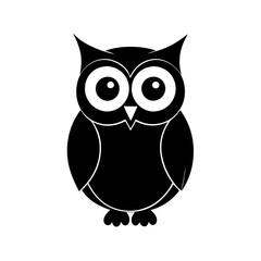 Owl cartoon vector silhouette