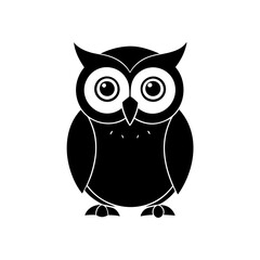 Owl cartoon vector silhouette