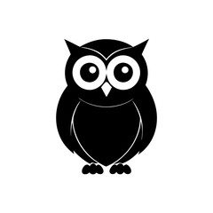 Owl cartoon vector silhouette