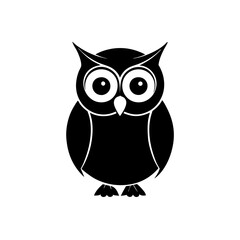 Owl cartoon vector silhouette