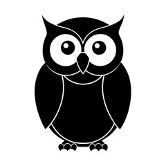 Owl cartoon vector silhouette